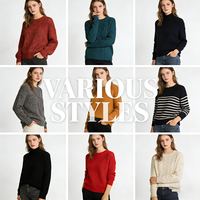 Desain Modern ODM & OEM Sweater Wanita Gaya Kasual Lembut Hangat Rajutan Musim Semi 100% Katun Pullover Rajut