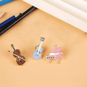 Semplici strumenti musicali spilla in lega di metallo <span class=keywords><strong>note</strong></span> musicali distintivi creativi su misura spilla spilla pianoforte ciondolo per chitarra regali - Product Image 4