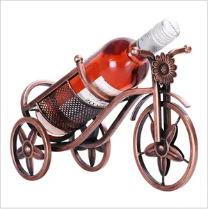 3 colors for choice In stock ~ Tricycle shaped Tabletop Cast Iron Single Wine Rack Wine Bottle Holder