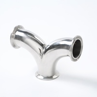 Yijia Modelo 001, Conexión en T Tipo Y de Acero Inoxidable 304, de Instalación Rápida, Pulida, No Estándar, Reductora, para Tuberías de Gran Diámetro