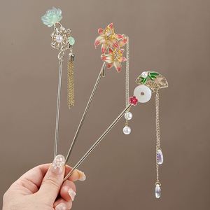 Épingle à cheveux rétro chinoise ancienne, style pique à cheveux, avec motif Phénix et fleur de pivoine noble, ornée de perles, pour femme - Product Image 3