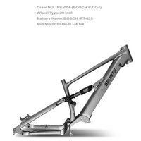 Cadre de vélo de montagne tout-terrain en alliage d'aluminium à suspension intégrale de 29 pouces pour moteur Bafang