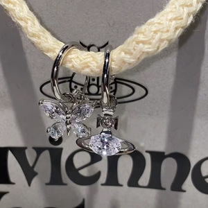 Empress Dowager Nuevo Lazo de Cristal y Diamantes Saturno Super Fairy Joyería de Lujo Estilo Fresco Chapada en Oro Claro para Mujer - Product Image 2