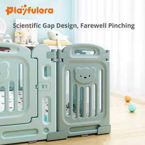 Parc de jeu pliable moderne en plastique pour bébés et tout-petits - Conception sécurisée, durable et écologique, enclos pour enfants pour <span class=keywords><strong>chambre</strong></span> et salon - Product Image 5