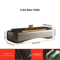 Bureau de direction ergonomique moderne et luxueux, durable, avec hauteur réglable et 2 tiroirs, panneau de haute qualité, éclairage intégré