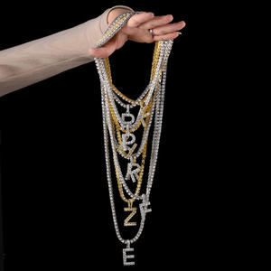 Hiphop glacé initiale collier femmes mode bijoux 2020 - Product Image 4