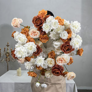 Factory Wholesale Handmade Artificial Wreath Silk Rose Flowers for Front Door Decoration-Mother's Day Easter Christmas <b>Long</b> - Product Image 1