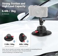 NEEWER Support à ventouse métallique de 15,2 cm (6 pouces) avec rotule et bras magique pour pare-brise de voiture, tableau de bord, avec montures 1/4" et 3/8" ARRI pour appareil photo, téléphone et caméra d'action