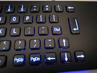 Clavier métallique robuste avec pavé tactile rétroéclairé, programmable, clavier industriel pour salle de contrôle KVM