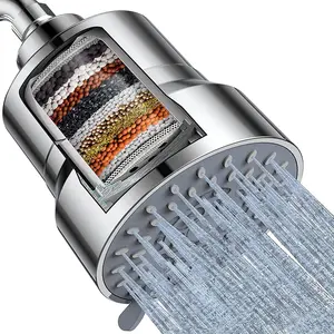 2022 New Design 3 Modes 15 Stages High Pressure Remove Chlorine Shower Head With Cartridge Inside Shower Water Filter