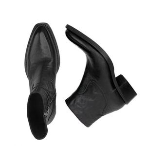 Botas de Tobillo con Cremallera de Cuero Genuino Negro, Punta Puntiaguda, Zapatos de Otoño para Hombre a la Moda, Suela de Goma, Entresuela de PU - Product Image 2