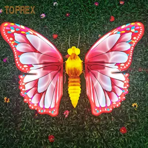 야외 루스 navidenas 2021 1m 3d 애니메이션 나비 꿀벌 개미 모양 빛 도시 정원 통로 장식