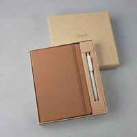 Carnet de notes de luxe A5 en cuir PU avec logo personnalisé, reliure thermique, coffret cadeau d'entreprise avec stylo et clé USB, 100 feuilles