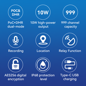 ETMY ET-C58 4G POC Walkie Talkie with GPS/WiFi 5000 Km Range IP67 Waterproof 2200mAh <b>Battery</b> for Security Applications - Product Image 1