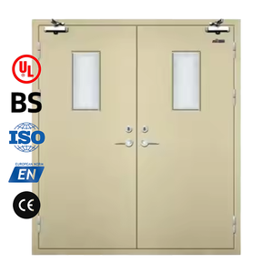 Puertas contra incendios de entrada de acero de doble hoja oscilantes insonorizadas de Metal personalizadas para aplicación <span class=keywords><strong>Puerta</strong></span> de salida de incendios comunal - Product Image 4