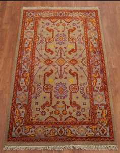 พรมขนสัตว์แบบตุรกีลายเรขาคณิต9x12ย้อมสีผักปรับแต่งได้สำหรับห้องโถงออกกำลังกายบ้านสวดมนต์ปิกนิก10มม. - Product Image 2