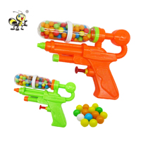 Pistolet à eau 2-en-1 d'été avec bonbons, jouet pour enfants, bonbons durs fruités, pistolet à eau réutilisable en plastique, cadeaux de fête en gros