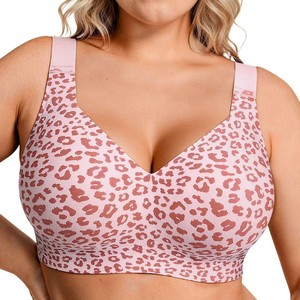 <span class=keywords><strong>Reggiseno</strong></span> Seamless BH in Gelatina, Modello <span class=keywords><strong>Leopardato</strong></span> con Spalline Larghe, Disponibile in Taglie Plus, OEM ODM Pronto per la Spedizione - Product Image 4