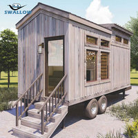 Maison Modulaire Préfabriquée Conforme aux Normes AU/UE/USA, Structure en Acier Léger, Mini-Maison sur Roues avec Remorque
