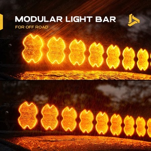 Barra Luminosa <span class=keywords><strong>LED</strong></span> Modulare Collegabile ad Alta Potenza 40/42/48/50/52/54 Pollici 12V Ambra Stroboscopica per Tetto Auto <span class=keywords><strong>Fuoristrada</strong></span> Camion UTV 4X4 - Product Image 2