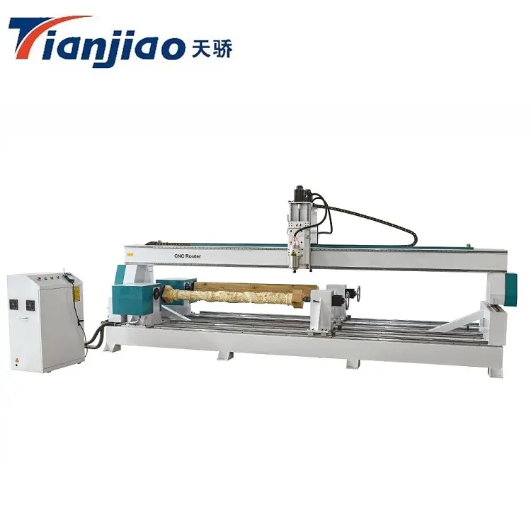 TJ-8040 büyük boy ayağı oyma için döner CNC Router ejderha sütun