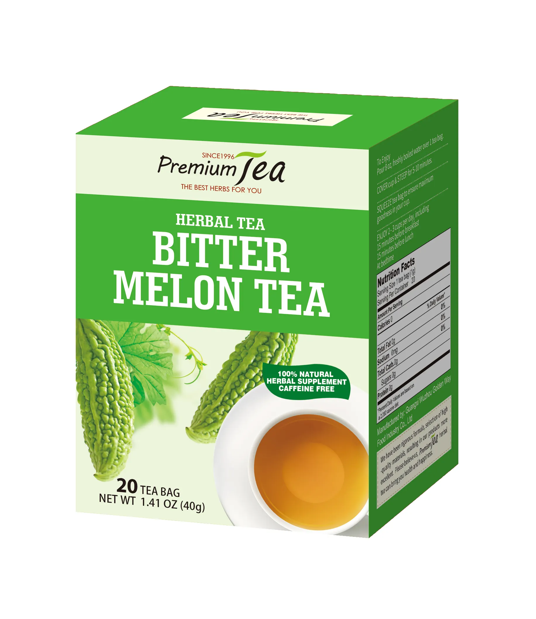 Natural High quality Bitter Melon Tea 40g individual tea bags