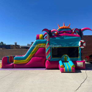 Langko Tropical Beach Combo Bounce House y Wet Dry Slide <span class=keywords><strong>Castillo</strong></span> Inflable De Juegos <span class=keywords><strong>Castillo</strong></span> inflable con tobogán - Product Image 2