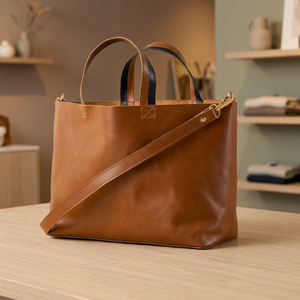 Sac à main en cuir véritable de haute qualité, personnalisable avec logo de marque, fermeture éclair, imperméable, BS INTERNATIONAL - Product Image 1