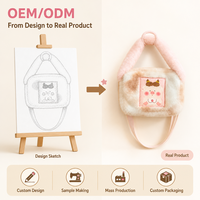 Sac à bandoulière en peluche avec fourrure imprimée vache et patch cochon, sac à main rose doux et duveteux, cadeau