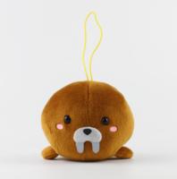 En vrac 4 pouces marron/blanc océan sceau pendentif grosse tête mignon Expressions longues dents animaux en peluche cartable en peluche porte-clés jouets