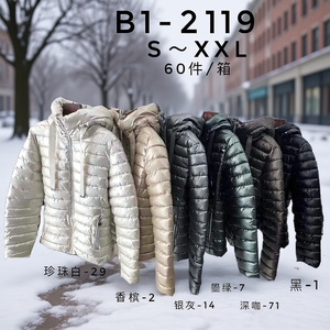 Giacca a vento da donna taglie forti KB863 dalla S alla XXL, leggera con cappuccio per il freddo - Product Image 3