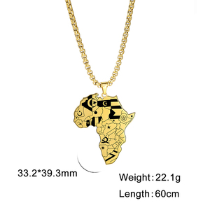 Collar de acero inoxidable con <span class=keywords><strong>mapa</strong></span> africano para mujer, joyería de moda, collar con <span class=keywords><strong>mapa</strong></span> africano chapado en oro de 18k Real, <span class=keywords><strong>mapa</strong></span> del mundo personalizado - Product Image 6