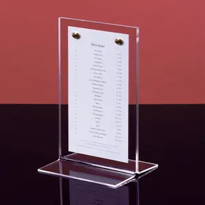 Pantalla acrílica de cristal para menú, soporte de pantalla Led personalizado para menú de restaurante y publicidad, tamaño A3 A4