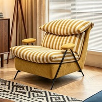 Fauteuil inclinable moderne en cuir véritable, siège individuel, rembourrage en coton, pieds en métal, chaise longue pour salon, chambre, balcon