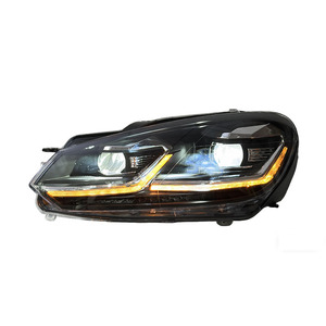 Conjunto de Faros Delanteros SJC para Volkswagen <span class=keywords><strong>Golf</strong></span> 6 <span class=keywords><strong>MK6</strong></span> 2010-2014, Faros LED Modificados, Luces Diurnas Delanteras Mejoradas - Product Image 4