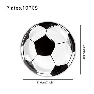 Ensemble de vaisselle pour fête de football pour 10 invités, assiettes, serviettes, gobelets, couteaux, fourchettes pour célébration d'anniversaire, événement <span class=keywords><strong>sportif</strong></span> - Product Image 3