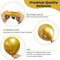 135 ballons dorés de différentes tailles (18, 12, 10, 5 pouces) pour guirlande, arche, ballons en latex métalliques pour anniversaire, remise de diplôme, mariage