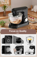 Mélangeur électrique sur socle pour pâte alimentaire de bonne qualité, 4L, tête inclinable compacte avec support/table extractible