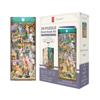 Tonecheer Vente en gros uniquement - Kit de montage de bibliothèque 3D LED en bois « Rêve de Nuit d'Été » - Modèle de puzzle DIY pour coin lecture