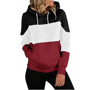 Sudadera con capucha doble de manga larga de algodón 100% personalizada para mujer, sudadera informal de otoño e invierno de longitud Regular - Product Image 1