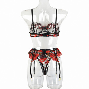 Completo Intimo Sexy da Donna di Grande Successo in Pizzo Ricamato <span class=keywords><strong>Trasparente</strong></span> a Rapida Asciugatura con Effetto <span class=keywords><strong>Push</strong></span>-<span class=keywords><strong>Up</strong></span> - Product Image 5