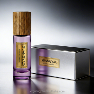 Flacon de parfum rond en verre de petite capacité 18 ml, best-seller, couleurs et logos personnalisés, avec bouchon en bois et boîte d'emballage - Product Image 5