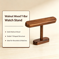 Stands pajangan jam tangan QingChuan ramah lingkungan dari kayu walnut, untuk gelang, perhiasan, dan perlengkapan toko ritel.