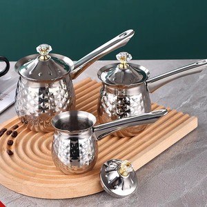 Cafetera turca, cafetera martillada, calentador de leche, olla para derretir Mantequilla de acero inoxidable con pico, Mini sartén para derretir Chocolate - Product Image 1