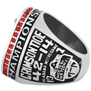 Anillos de Campeonato del Equipo Alabama Red Tide 2012 al por Mayor, Anillo Deportivo Unisex de Aleación Plateada con Caja de Madera - Product Image 3