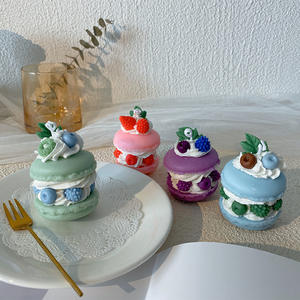 Vela <span class=keywords><strong>de</strong></span> aromaterapia <span class=keywords><strong>de</strong></span> cera <span class=keywords><strong>de</strong></span> soja con forma <span class=keywords><strong>de</strong></span> macarrón hecha a mano nueva flor Pilar Bar diseño novedoso creativo para Diwali Día del Padre Pascua - Product Image 3