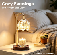 Lampe chauffe-bougie parfumée avec 2 ampoules, chauffe-bougie électrique avec minuterie et variateur d'intensité pour la décoration de la maison