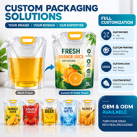 Sacs à boisson liquide réutilisables personnalisés de 8 oz, 16 oz, 32 oz, sacs en plastique pour boissons, sacs à jus en vrac de qualité alimentaire sans BPA, avec bec verseur, Doypack