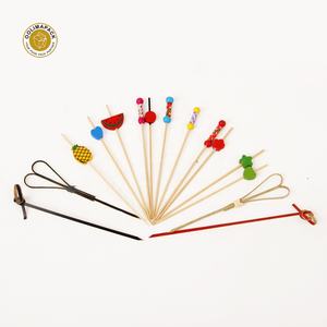 Palitos de bambú para frutas, brochetas decorativas compostables naturales, al por mayor, varios estilos, muestra gratis - Product Image 1