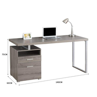 Escritorio de Computadora Moderno, Duradero y Económico, Mesa para PC para Sala de Estar, Mueble Multifuncional de Metal y Madera con Archivador, Fácil de Armar